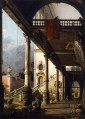 vista en perspectiva con pórtico Canaletto